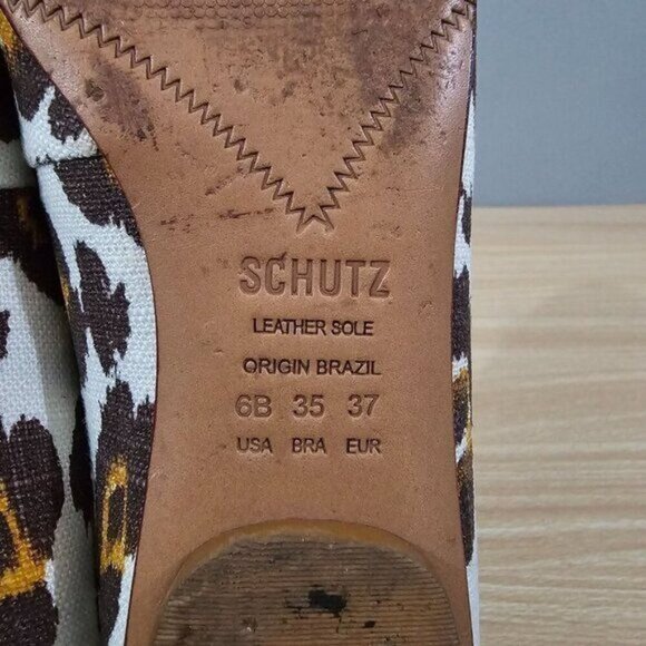 Schutz Flat Ballet Leopard Print Bow Womens Canvas Shoe Size 6 - Picture 12 of 13